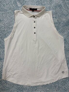 Greyson White Polo Shirt with Pink Trim